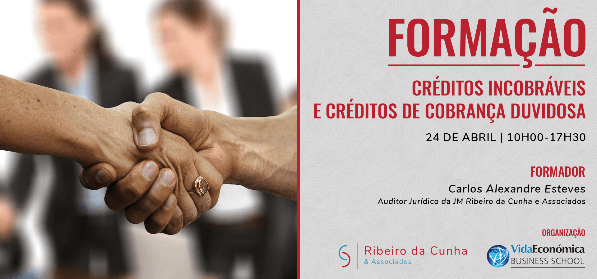 Ação de formação Crédito Incobráveis e Créditos de Cobrança Duvidosa - JMRC & Associados | Vida económica