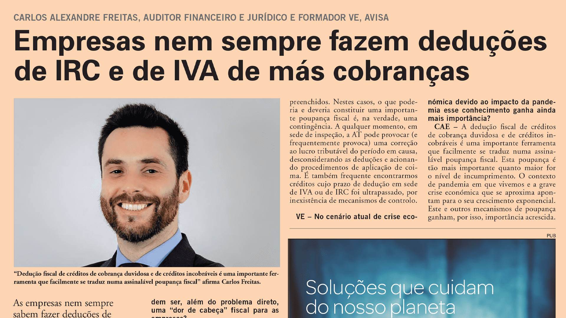 Dedução fiscal de créditos de cobrança duvidosa e de créditos incobráveis - Entrevista VE