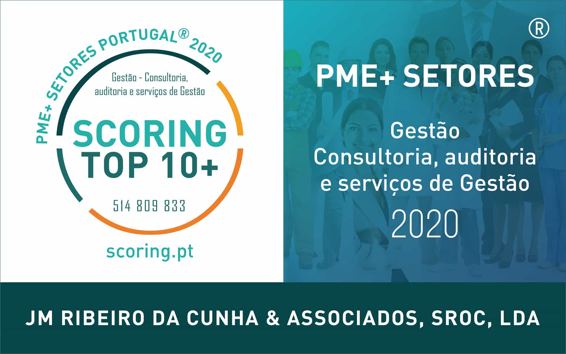 JM Ribeiro da Cunha & Associados distinguida Top10+ Setores - Portugal 2020